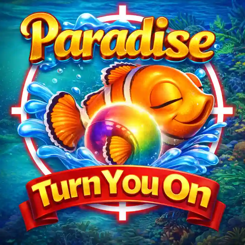 Paradise casino game interface and luxury tropical theme